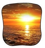 Seaside Sunset Pictorial Fans