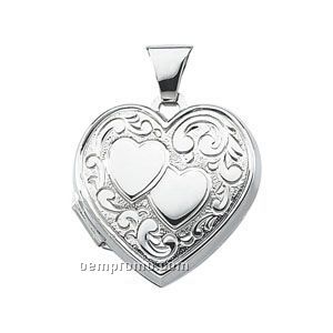17-3/4x18-1/4 Ladies' Stainless Steel Heart Locket