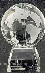 2 Piece Set Glass Globe On Base (3" Diameter)