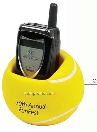 3"X3-1/2" Stress Reliever Sports Ball Cell Phone Holder (Tennis Ball)