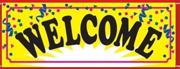 3'x8' Stock Printed Confetti Banners - Welcome