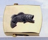 Deluxe Plated 2" Belt Buckle (Bass Fish)