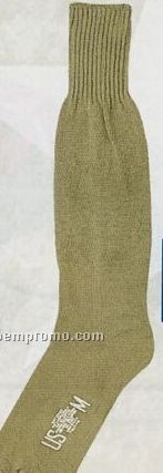 Khaki Beige Military Cushion Sole Socks