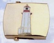 Deluxe Plated 2" Belt Buckle (Lighthouse)