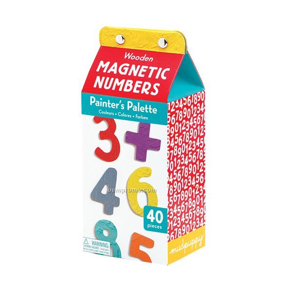 Painter's Palette Wooden Magnetic Numbers