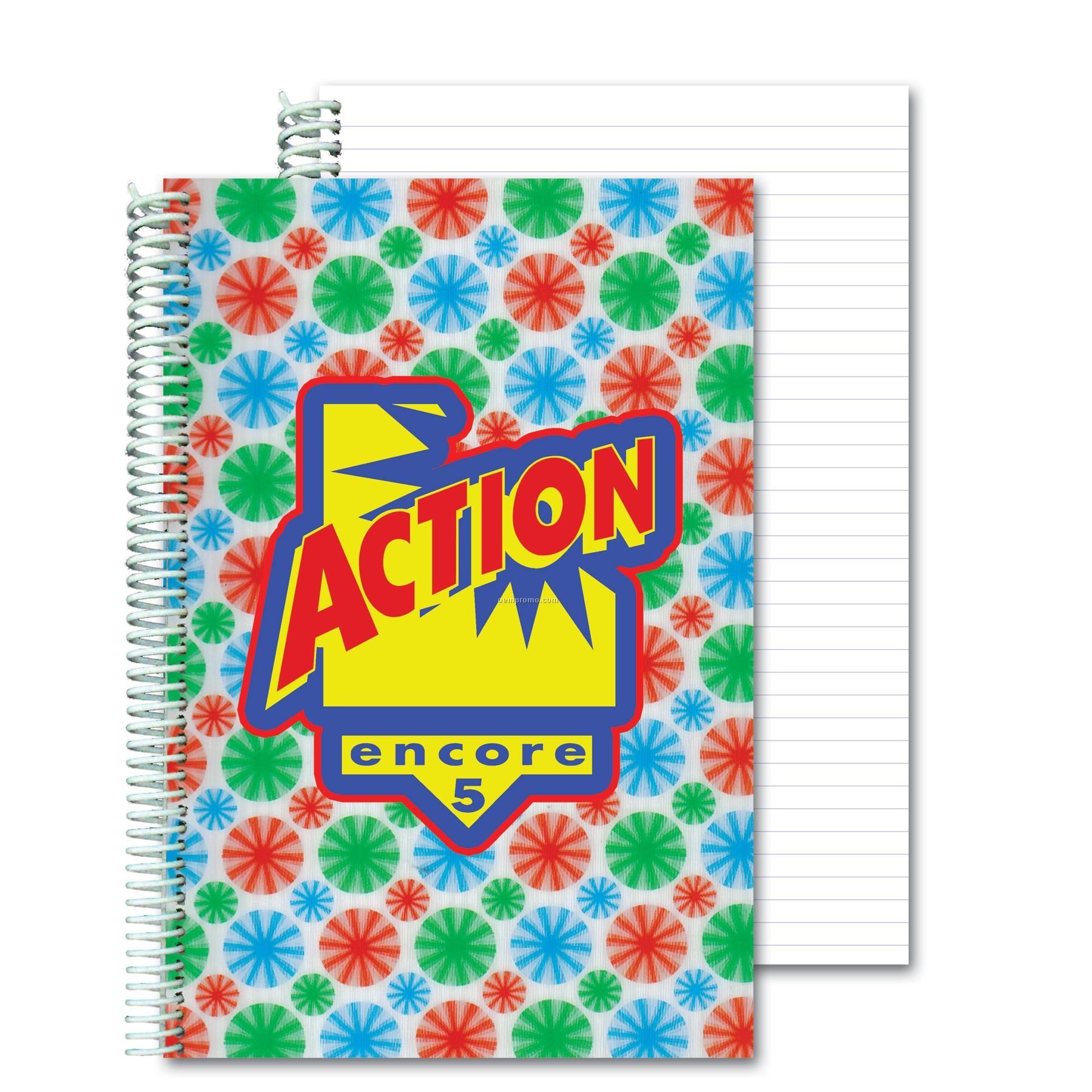 3d Lenticular Notebook Stock/Multi-colored Spinning Circles (Custom)