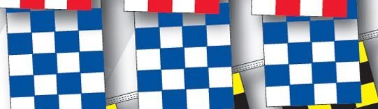 60' 4 Mil Rectangle Checkered Race Track Pennant - Blue/White