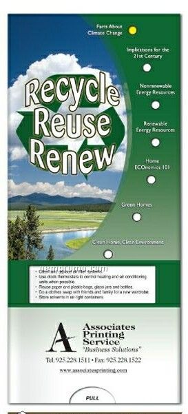 Pocket Slider Chart - Recycle, Reuse, Renew