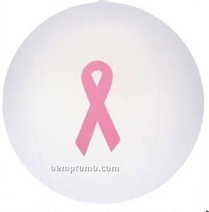 16" Inflatable Opaque Beach Ball W/ Pink Ribbon Imprint