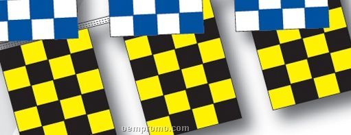 60' 4 Mil Rectangle Checkered Race Track Pennant - Black/Yellow