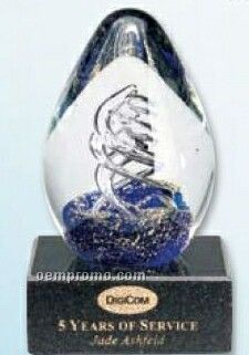 Art Glass Award On Black Granite Base