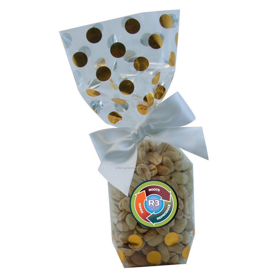 Gold Dots Mug Stuffer Gift Bag With Peanuts