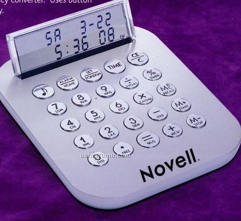 Hi-tech Metal See-thru Calculator With Alarm Clock
