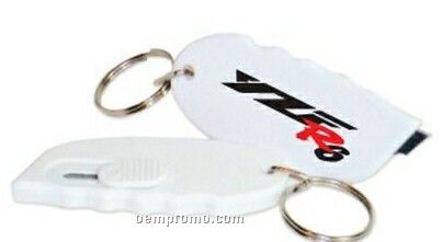 Knife Retractable Oval W/ Attached Key Ring