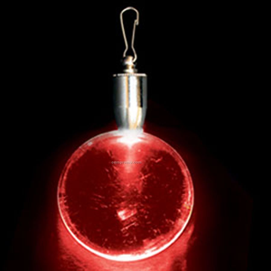 Light Up Pendant With Clip - Round - Red LED