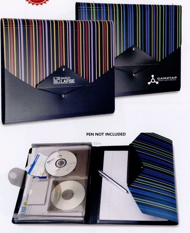 Striped Portfolio With Lined Notepad
