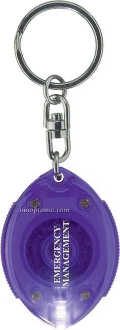 Translucent Purple Button Flashlight Keychain W/ White LED
