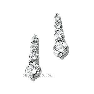 14kw 1ct Tw Diamond Journey Earring (Pair)