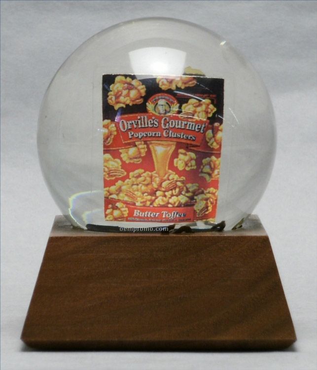 Custom Liquid Filled Glass Globe With Square Base - 2-1/2"