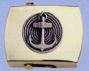 Deluxe Plated 2" Belt Buckle (Coiled Anchor)