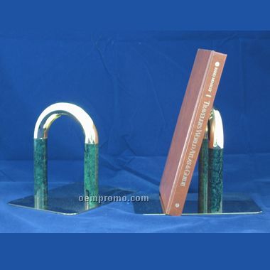 Marble & Brass Bookends (Screened)