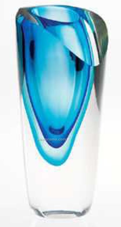 Azure Glass Vase (4 3/4"X9")