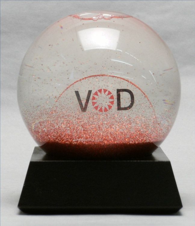Custom Liquid Filled Glass Globe With Pyramid Base - 3 1/8"
