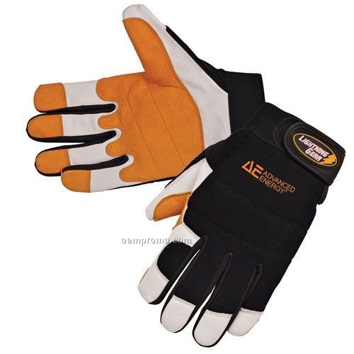 Premium Grain Goatskin Mechanic Gloves W/ Leather Palm (S-2xl)