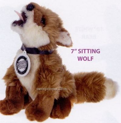 Sitting Wolf Plush Pal Stuffed Animal