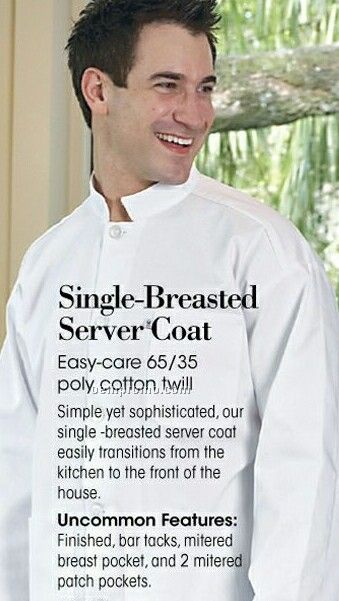 White Single Breasted Server Coat