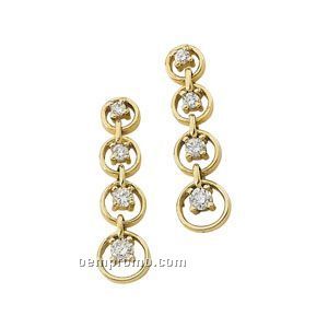 14ky 1/2 Ct Tw Journey Diamond Circle Earrings (Pair)