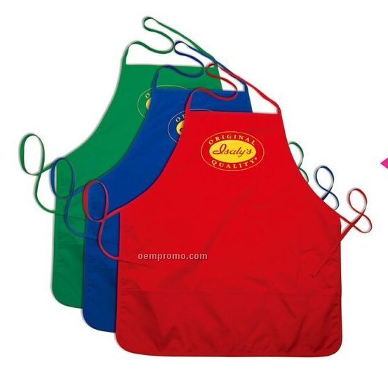 Deluxe Twill Bib Apron W/ Rounded Corners & 3 Pockets (24"X26")
