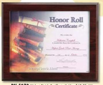 Ruby Color Certificate Holder Plaque W/ Certificate Side Entry Slot