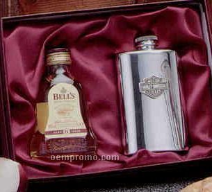 3 Oz. Flask W/ Whiskey Boxed Set