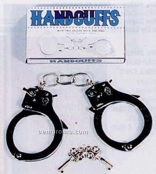 Heavy Duty Chrome Finish Metal Handcuffs W/ Safety Release