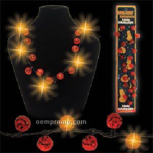 Light Up Pumpkin Necklace - Halloween