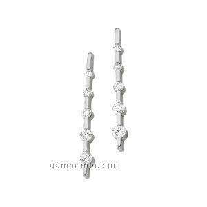 14kw 1ct Tw Journey 5 Stone Diamond Bar Earrings (Pair)