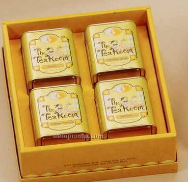 4 Tins Of Organic Tea In Gift Box (10 3/8"X8 1/2"X5")