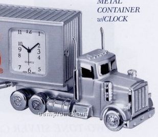 5-3/4"X1-1/4"X2-1/4" Metal Container Truck Clock