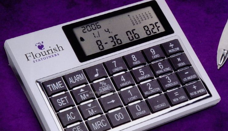 Calculator With World Time Clock & Calendar