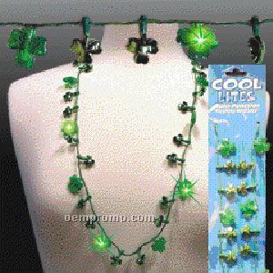 Light Up Shamrock Necklace - St. Patrick's Day