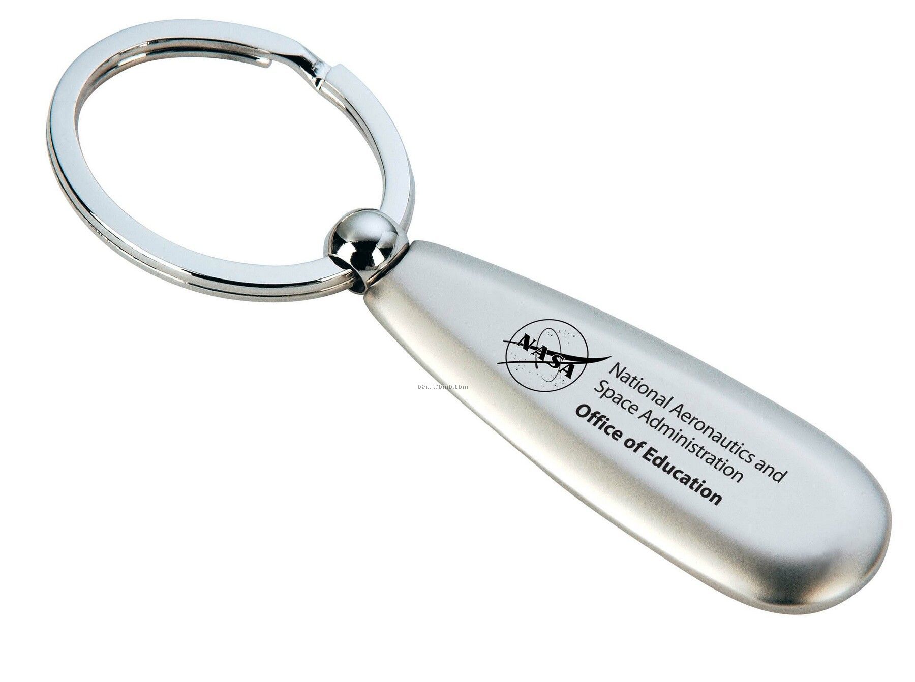 Matte Nickel Finish Rounded Rectangle Key Ring (Dark Etched)