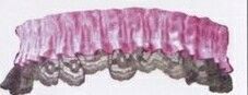 Plain 1 Color Ribbon Leg Garter W/ Black Single Bottom Lace