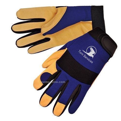 Tan Grain Pigskin Full Palm Mechanic Gloves (S-xl)