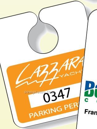 4-color Process White Gloss Plastic Parking Tag (3.13