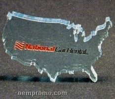 Acrylic Paperweight Up To 16 Square Inches / Usa Map Outline