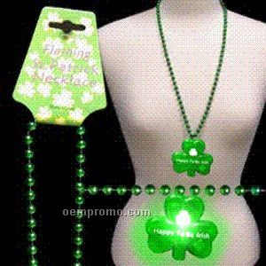 Light Up Shamrock Necklace - St. Patrick`s Day