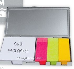 Silver Memo Pad And Sticky Flags (Printed)