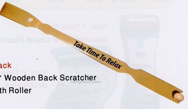 Wooden Back Scratcher W/ Roller