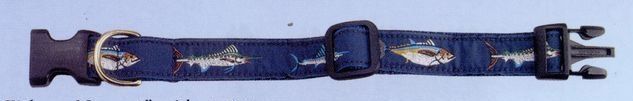 1" Navy Adjustable Collar With Fish